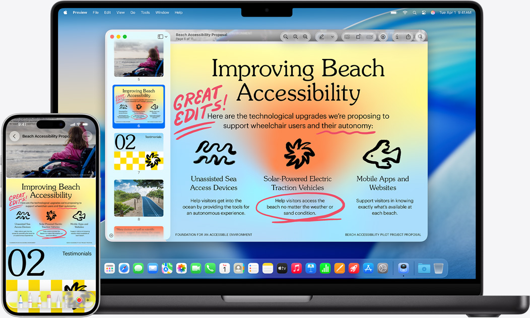 Ugyanazok az üzenetek jelennek meg egy MacBook Prón és egy iPhone 16-on.