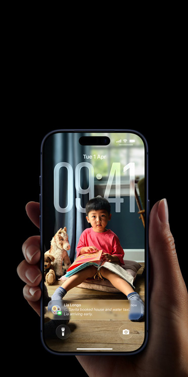 iPhone display, all screen design with iOS 26 Liquid Glass