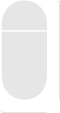 Illustration av laddningsetuiet till AirPods 4 som visar höjden 46,2 mm och djupet 21,2 mm.