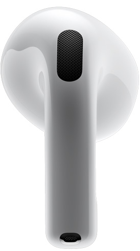 AirPods 4’ün arka tarafı gösteriliyor.