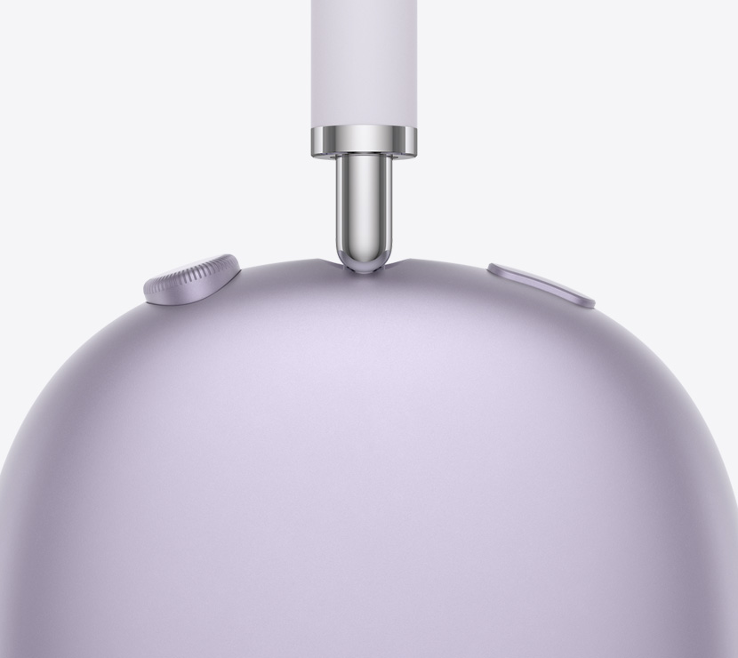 AirPods Max를 옆면에서 바라본 모습.