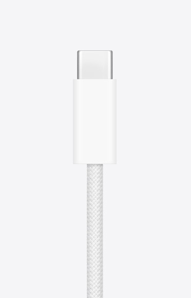 USB‑C 충전 코드를 클로즈업한 모습.