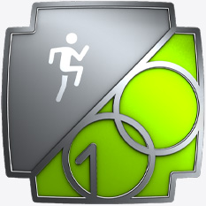 شارة جائزة +Fitness لإكمال ‏100 تمرين، رسم لشخص يتسلق على الرقم 100