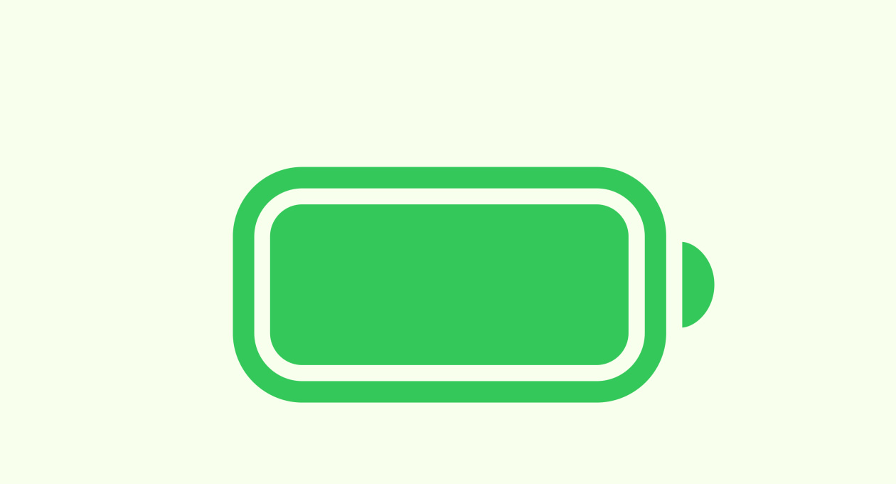 Icona della batteria completamente carica