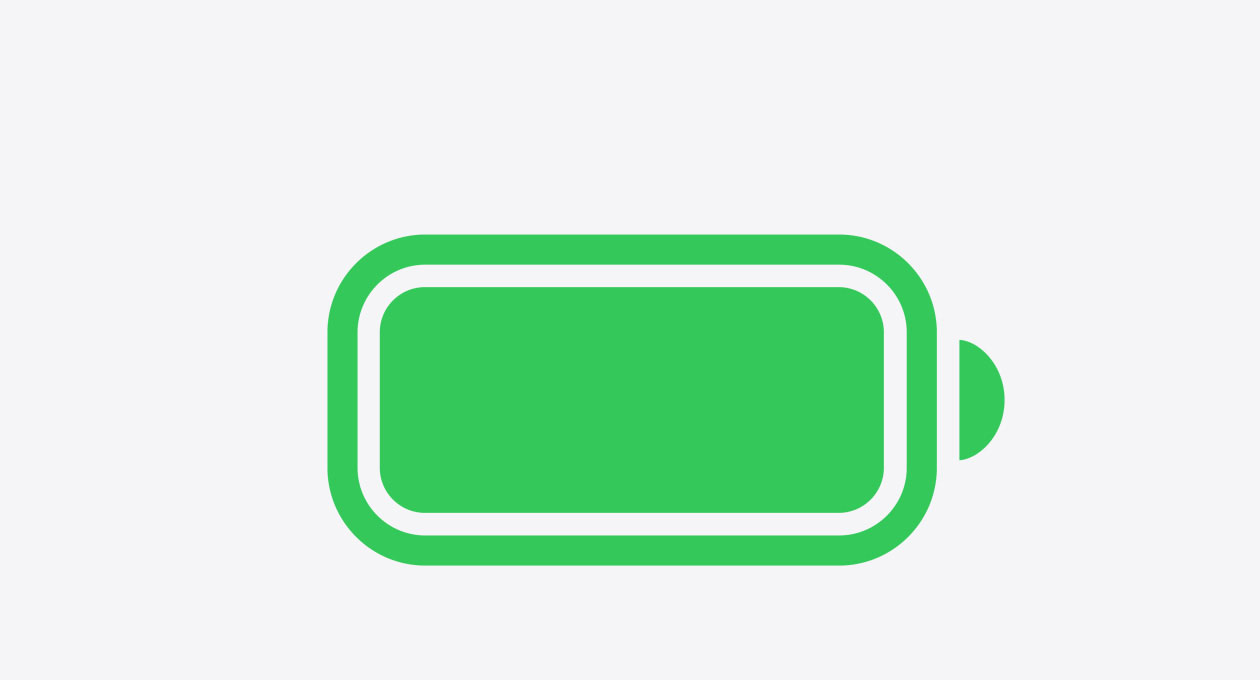 Icona della batteria completamente carica