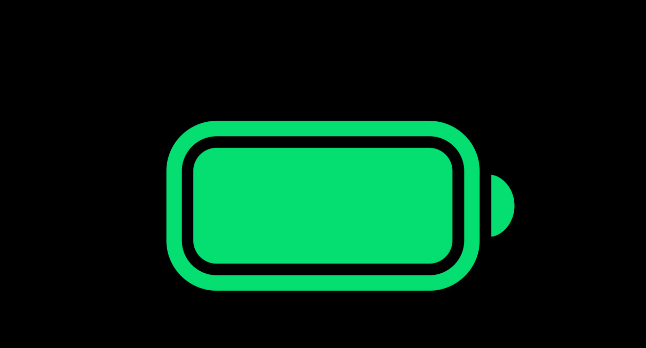 Icona della batteria completamente carica