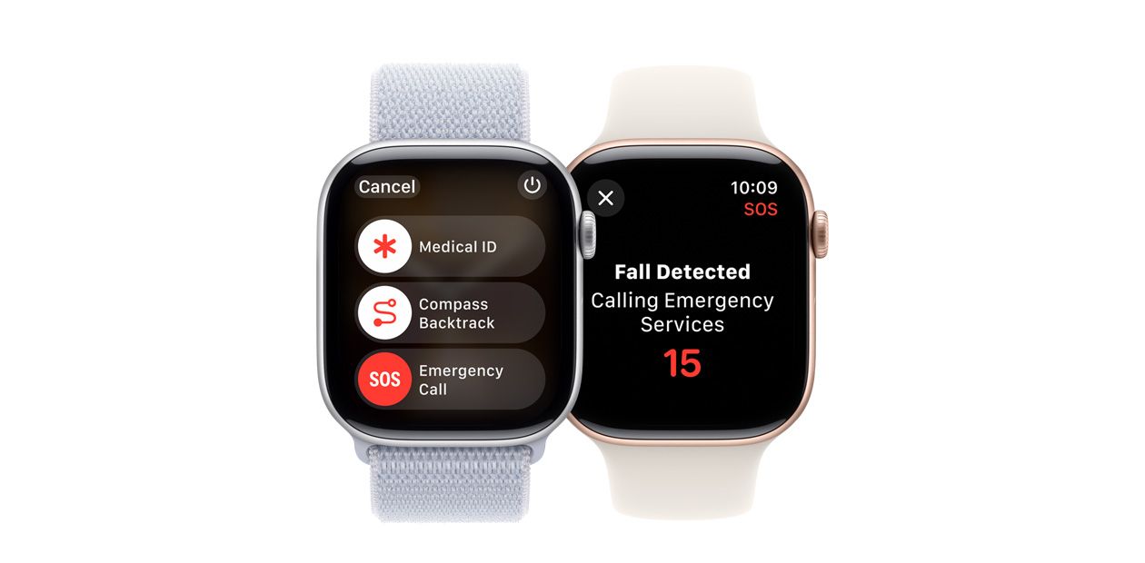 Apple Watch hiển thị phần mềm Phát Hiện Ngã.