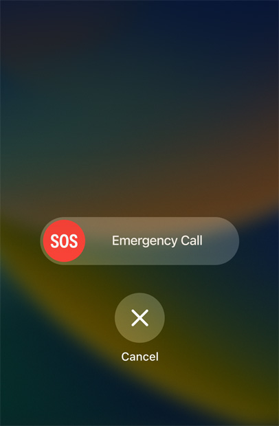 Màn hình iPhone hiển thị Cuộc Gọi Khẩn Cấp SOS. 