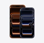iPhone 17 Pro Max, Vorderseite, Farbe Cosmic Orange, iPhone 17 Pro, Vorderseite, Farbe Tiefblau