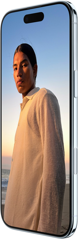 iPhone Air, back exterior, Sky Blue colour, Fusion Main camera system in plateau at top