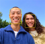 Center Stage for photos feature in use highlighting the faces of people