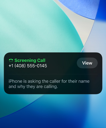 Działanie funkcji Klasyfikowanie połączeń zaprezentowane w aplikacji na iPhonie