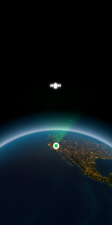 Uitgezoomde luchtfoto van de aarde