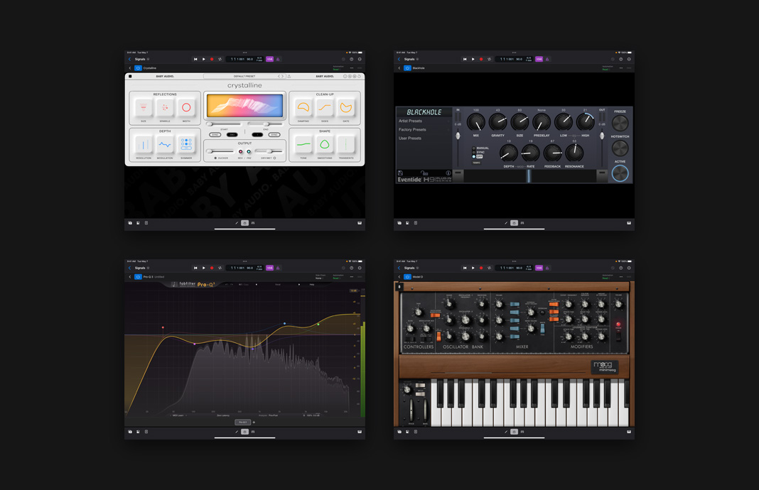 Tableau de bord d’extensions tierces fonctionnant aussi dans Logic Pro pour iPad.