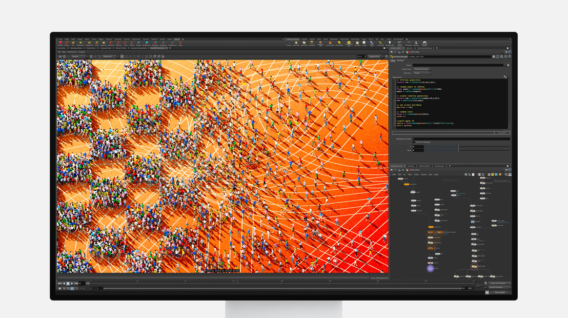 Екран Pro Display XDR, на якому показано роботу з анімацією