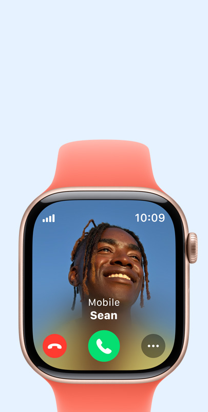 Apple Watch Series 10 s prichádzajúcim hovorom.