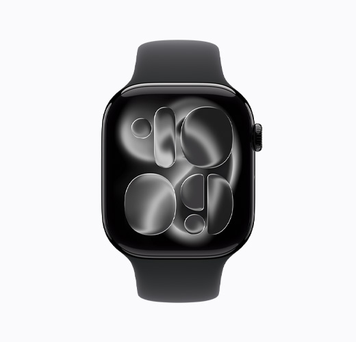 Apple Watch Series 10, vỏ nhôm, màu Đen Bóng, vỏ ngoài mặt bên