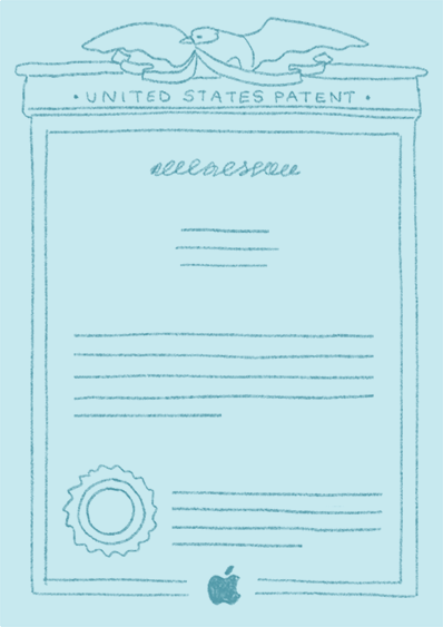 Au portrait s’ajoute l’illustration d’un brevet