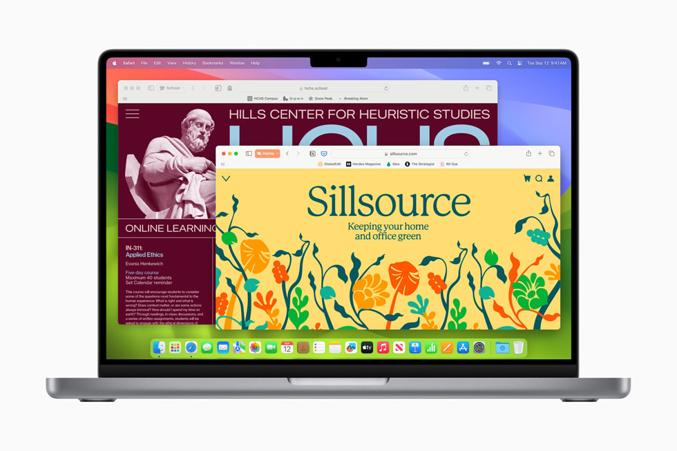 MacBook Proに表示されている、それぞれ「School」「Home」というラベルが付いた2つのプロファイル。