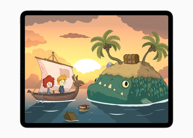 Lost in Play-spillet vist på en iPad Pro. 