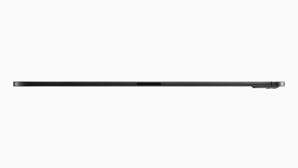 Sidevisning av iPad Pro som viser hvor tynn den er.