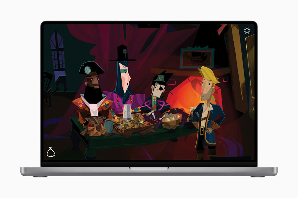 Experiencia de juego de Return to Monkey Island+ en una MacBook.