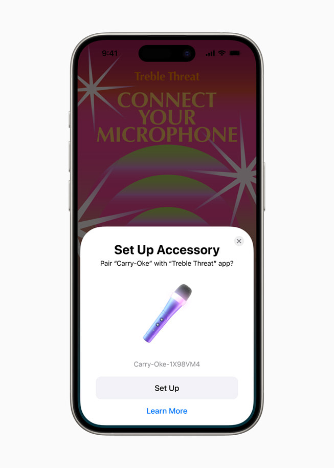 iPhone 15 Pro’da Accessory Setup Kit gösteriliyor.