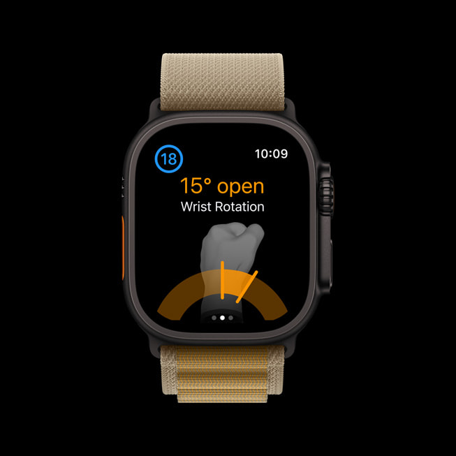 Une Apple Watch Ultra 2 affiche une app de golf.