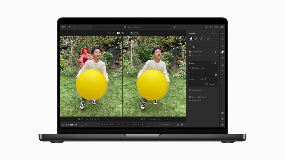 Et skærmbillede fra Adobe Lightroom på MacBook Pro.