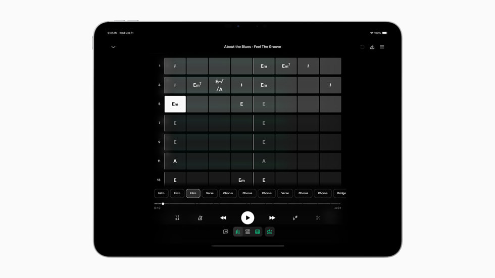 Et skærmbillede fra Moises på iPad Pro.