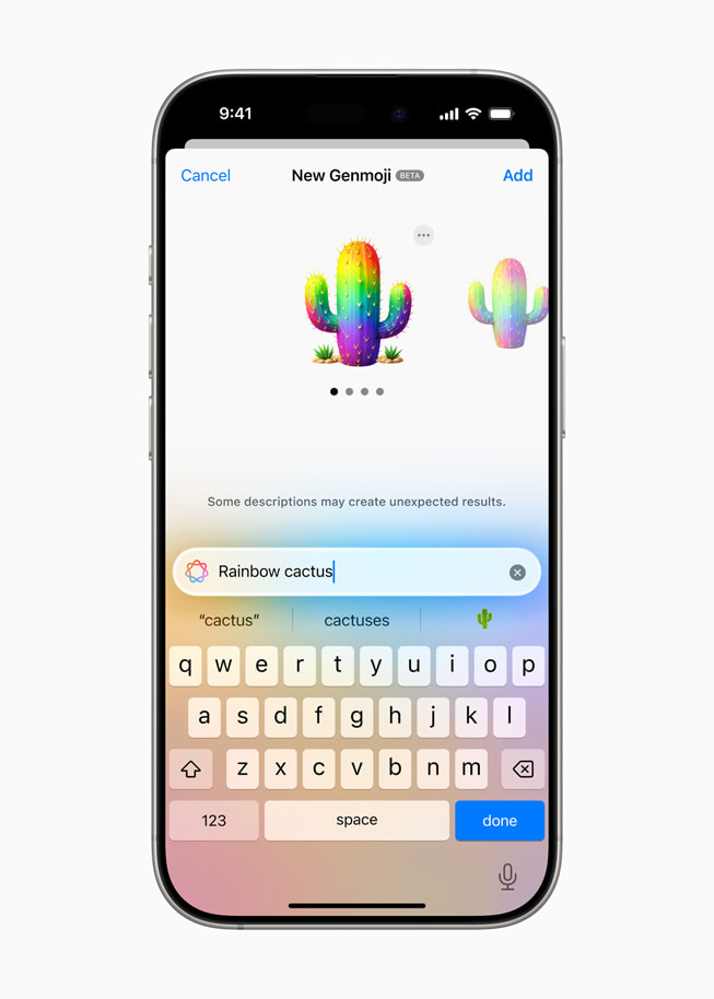 Genmoji visas på iPhone 16 Pro.