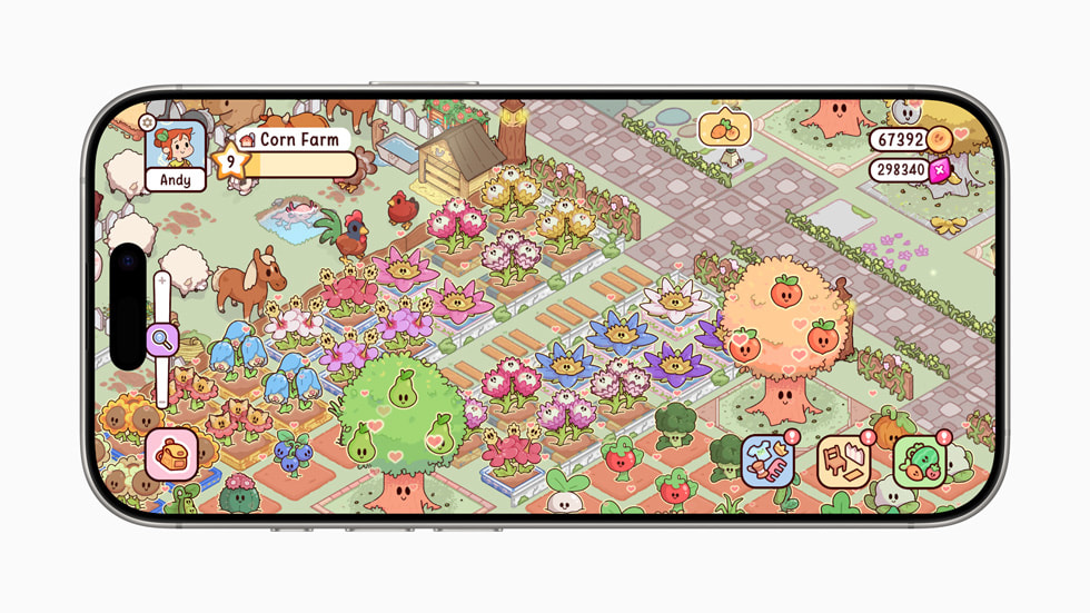 My Dear Farm+ de HyperBeard Inc. en un iPhone 16 Pro.