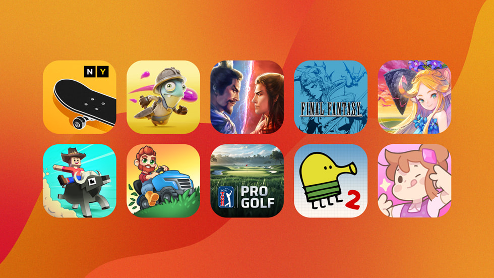 Iconos que representan los juegos que se lanzarán en Apple Arcade en enero de 2025.