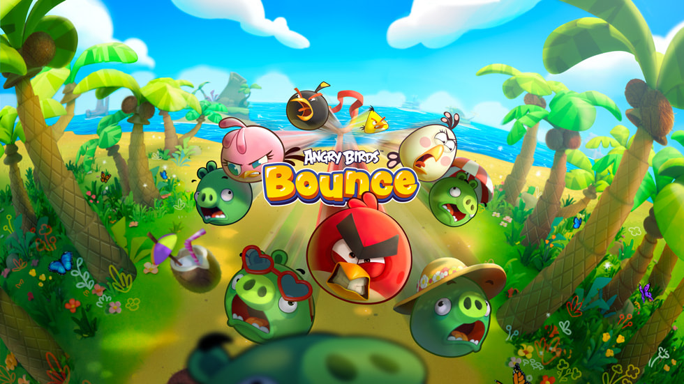 Grafika ze hry Angry Birds Bounce.