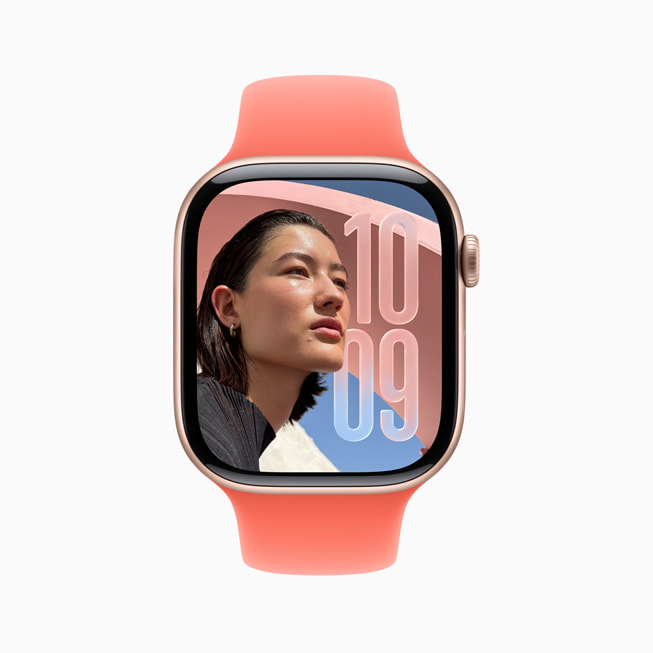 Den uppdaterade urtavlan Bilder visas på Apple Watch.