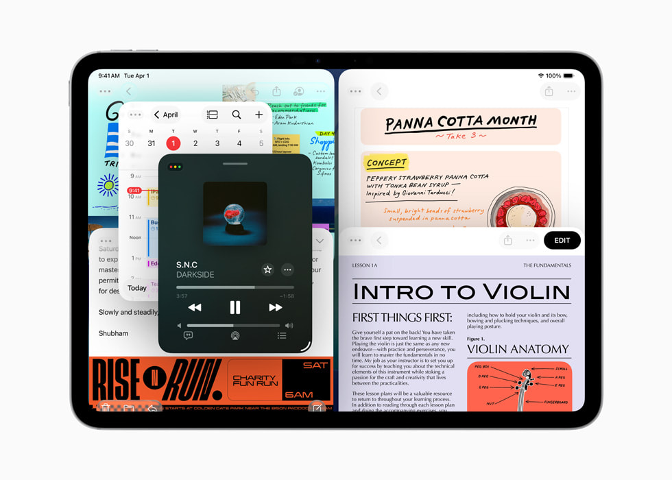 iPad Pro 顯示 iPadOS 26 的全新視窗系統。