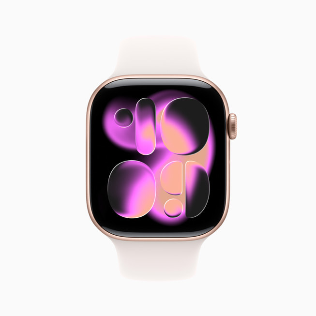 Apple Watch Series 11 顯示全新的「流動」錶面。