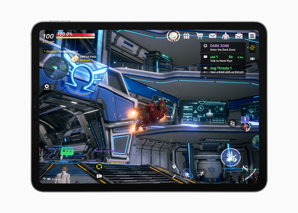 MARVEL Future Revolution körs på en iPad Pro i silver.