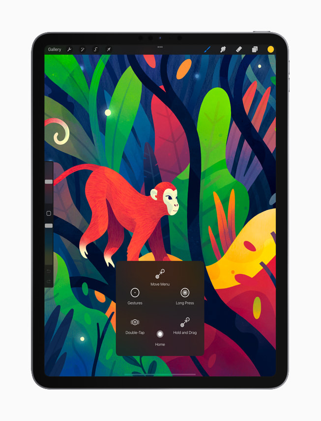 Procreate körs på en iPad Pro i silver.