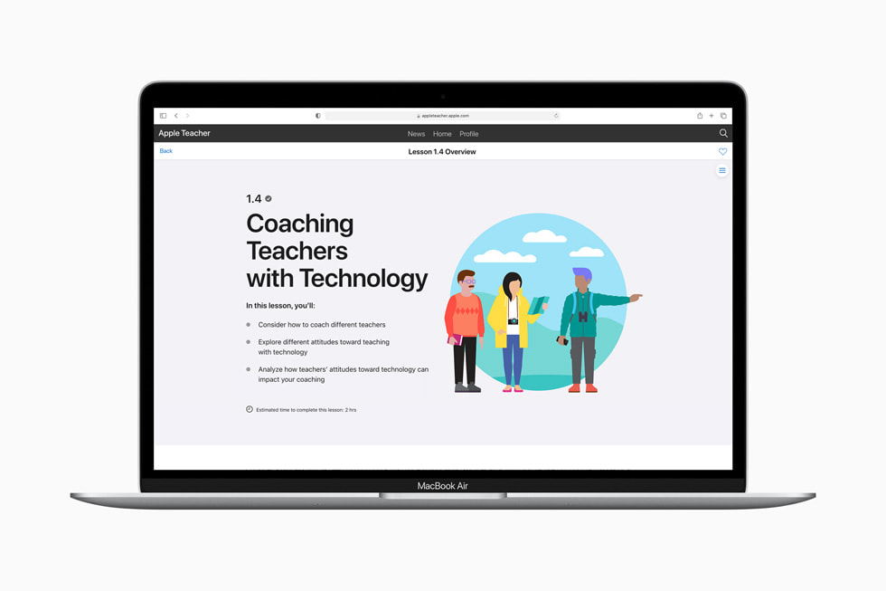 Översikt av Coaching Teachers with Technology i Apple Learning Coach på MacBook Air.