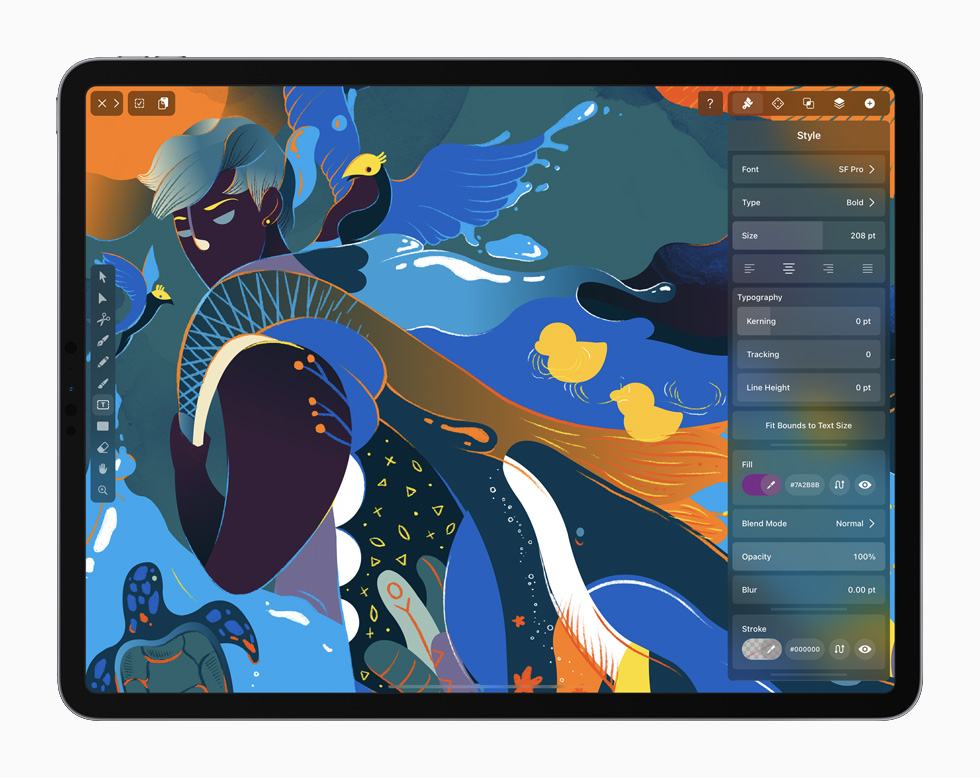 L’app Vectornator sur un iPad Pro.