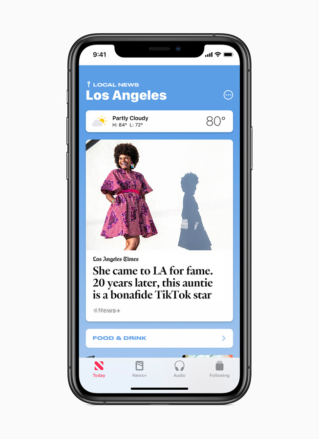 Des nouvelles locales sélectionnées pour Los Angeles, sur iPhone 11 Pro.