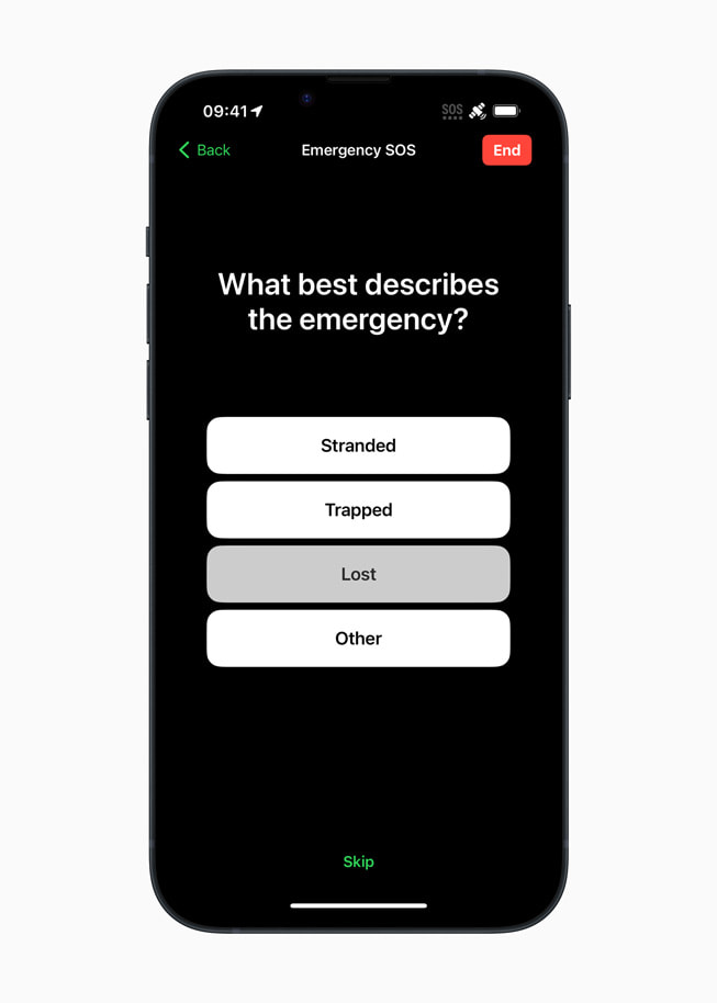 Vraag uit de korte vragenlijst op iPhone 14 Plus: ‘Wat beschrijft het noodgeval het beste?’
