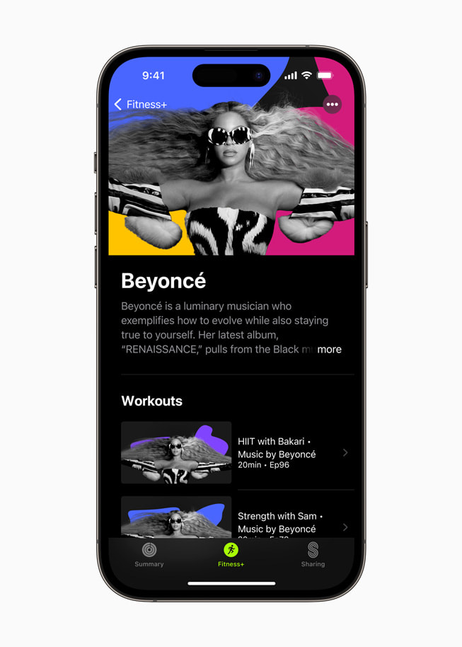 Artista en Detalle con Beyoncé en Fitness+.