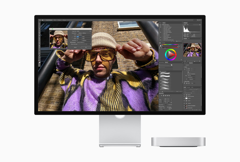 Adobe Photoshop op Mac mini.
