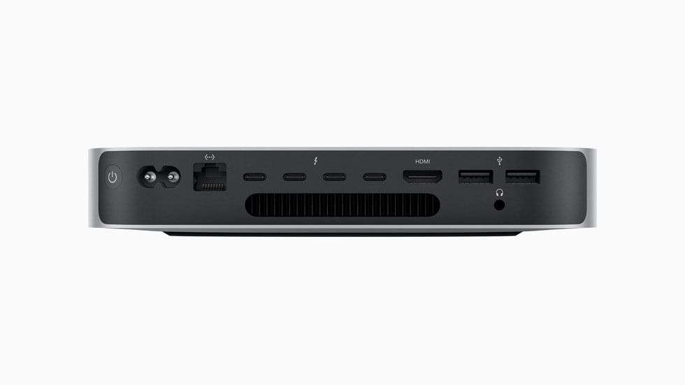 Poorten van Mac mini met M2 Pro.
