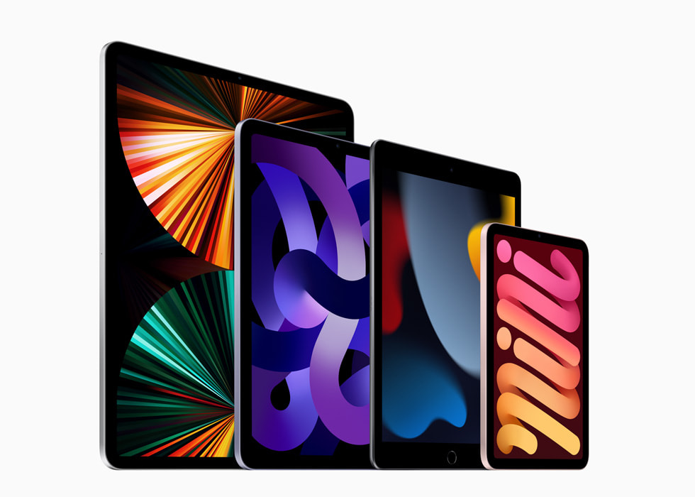 iPad Pro、iPad（第9世代）、iPad Air、iPad mini。