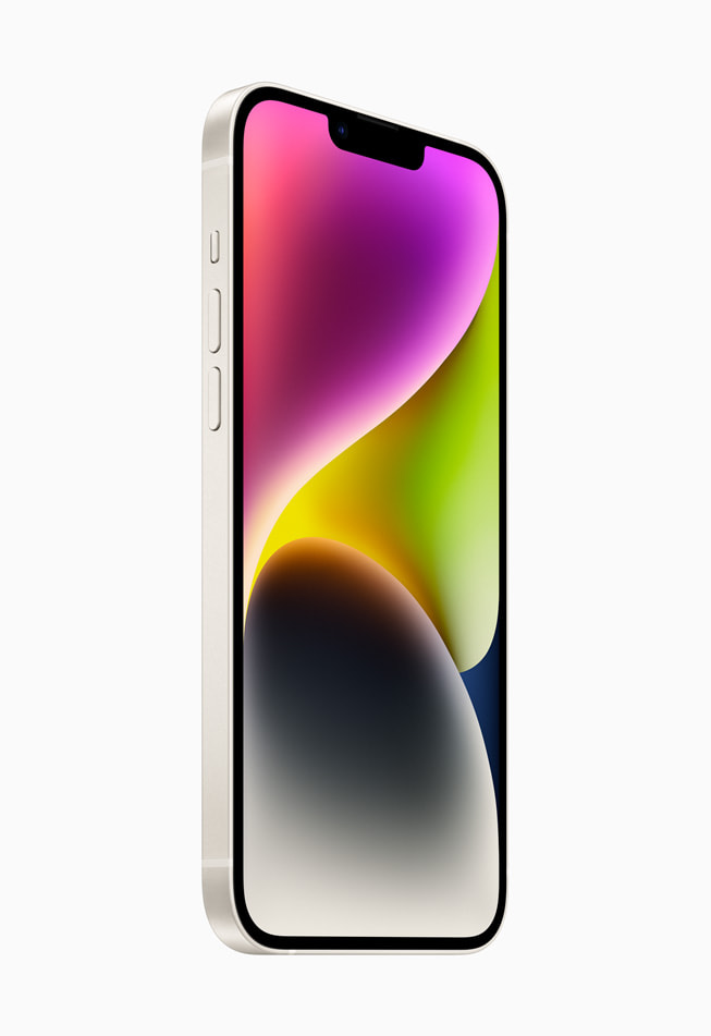L’iPhone 14 Plus en finition lumière stellaire.