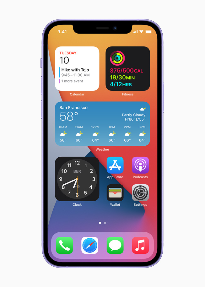 Mor iPhone 12’de gösterilen Ana Ekran. 