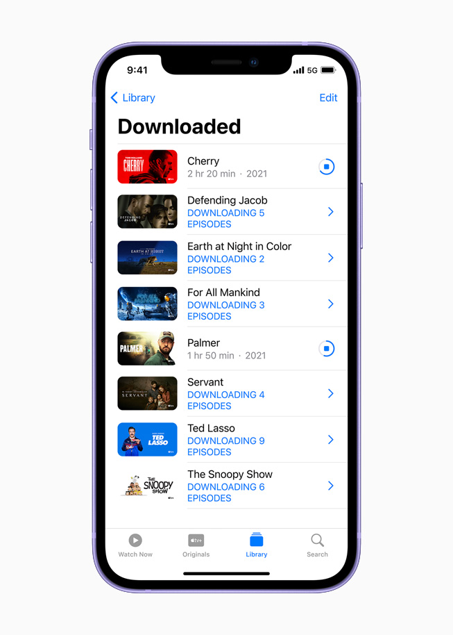 iPhone 12 ekranında Apple TV uygulaması. 